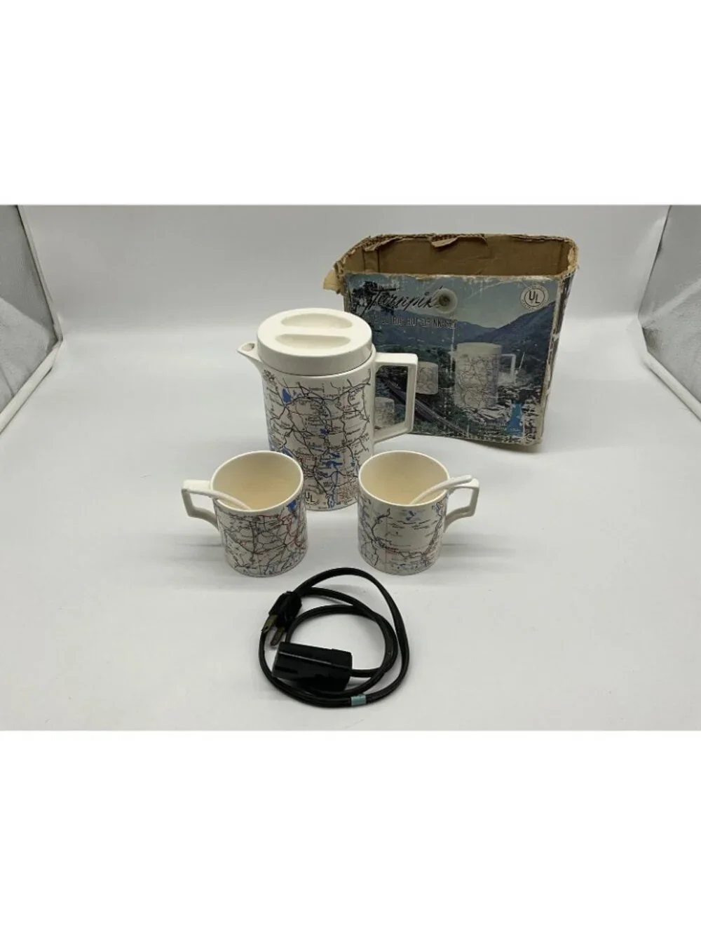 Turnpike 5 Pc Electric Hot Drink Set MCM Collectible From National Silver Co.